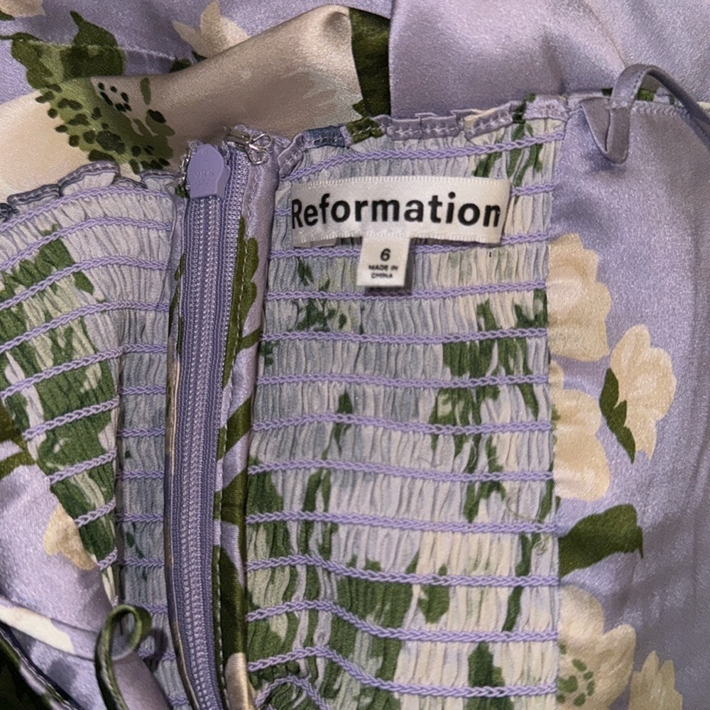 Reformation Frankie Floral Maxi Dress in Lavender and Green - Picture 6 of 8
